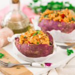 Batata Doce Recheada com Frango Cremoso